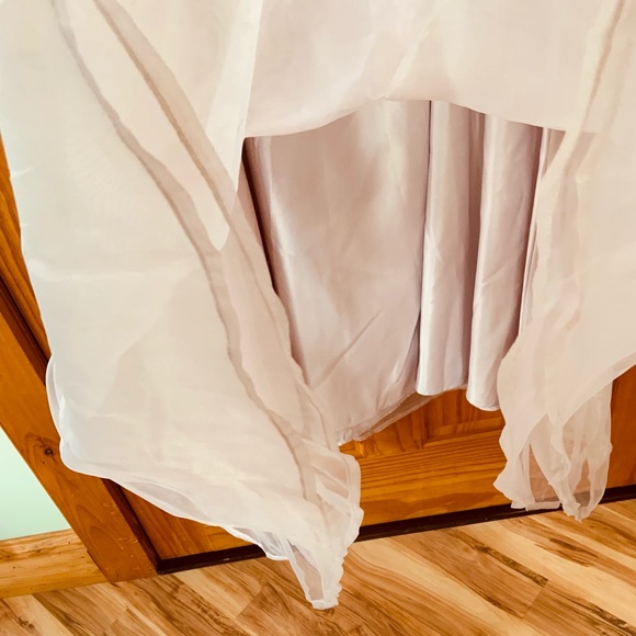 Tulle Satin silk  maxi skirt/ old rose color - Picture 4 of 5